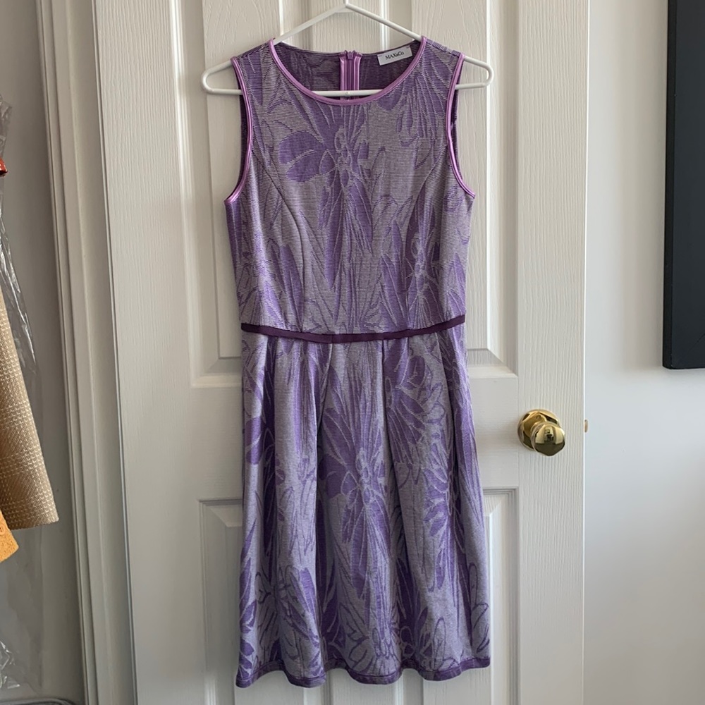 Max & Co. Purple Lavender Floral Jacquard Midi Dress